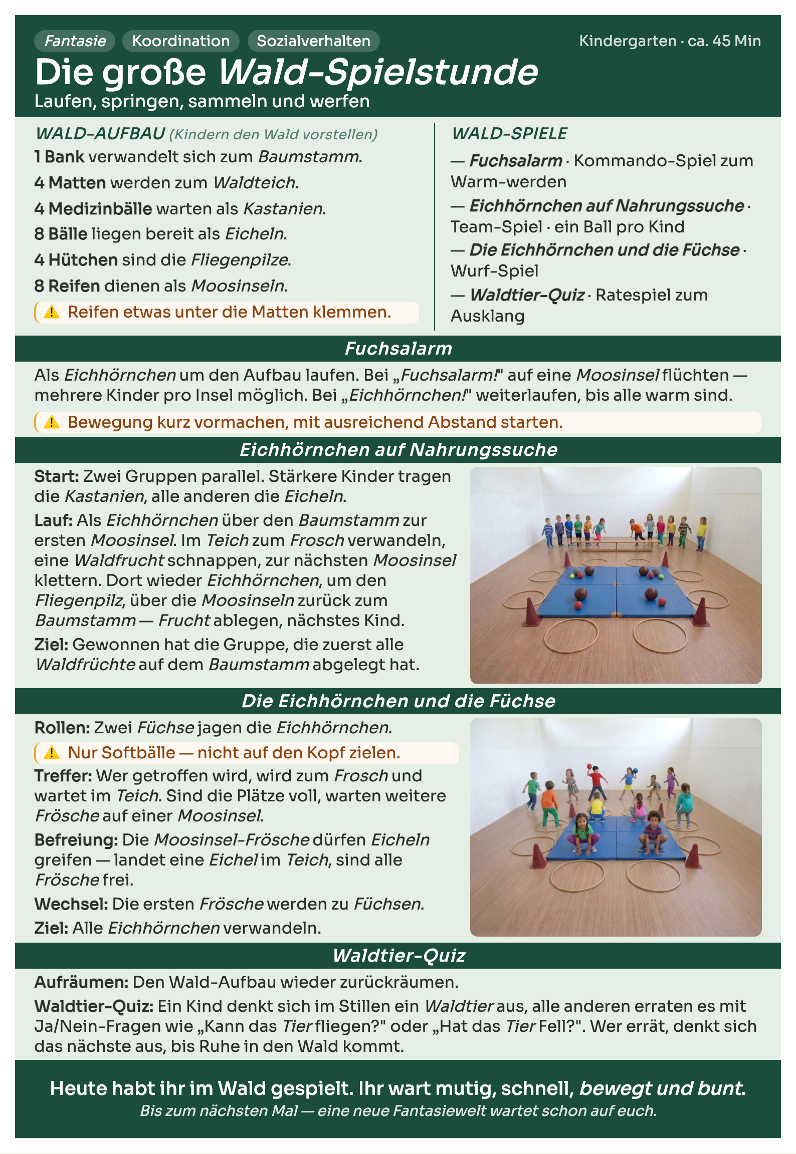 Wald-Spielstunde Handout Vorschau